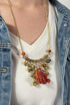 Handmade Beaded Fabric Arch Pendant Necklace