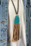 Ball Bead Necklace with Pendant & Accent Tassel