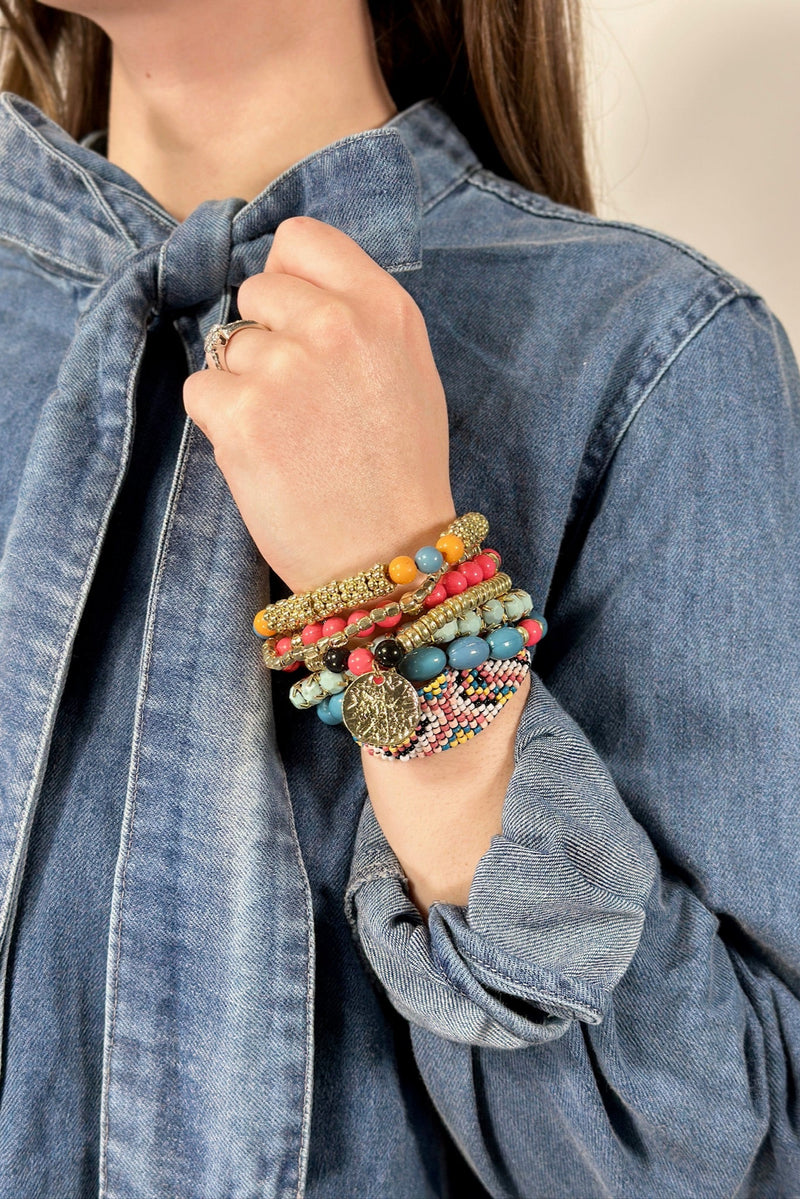 7- Strand Stack Bracelet Set - Multi
