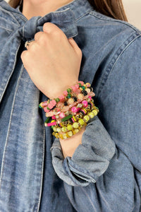 9-Layered Stack Bracelet - Pink