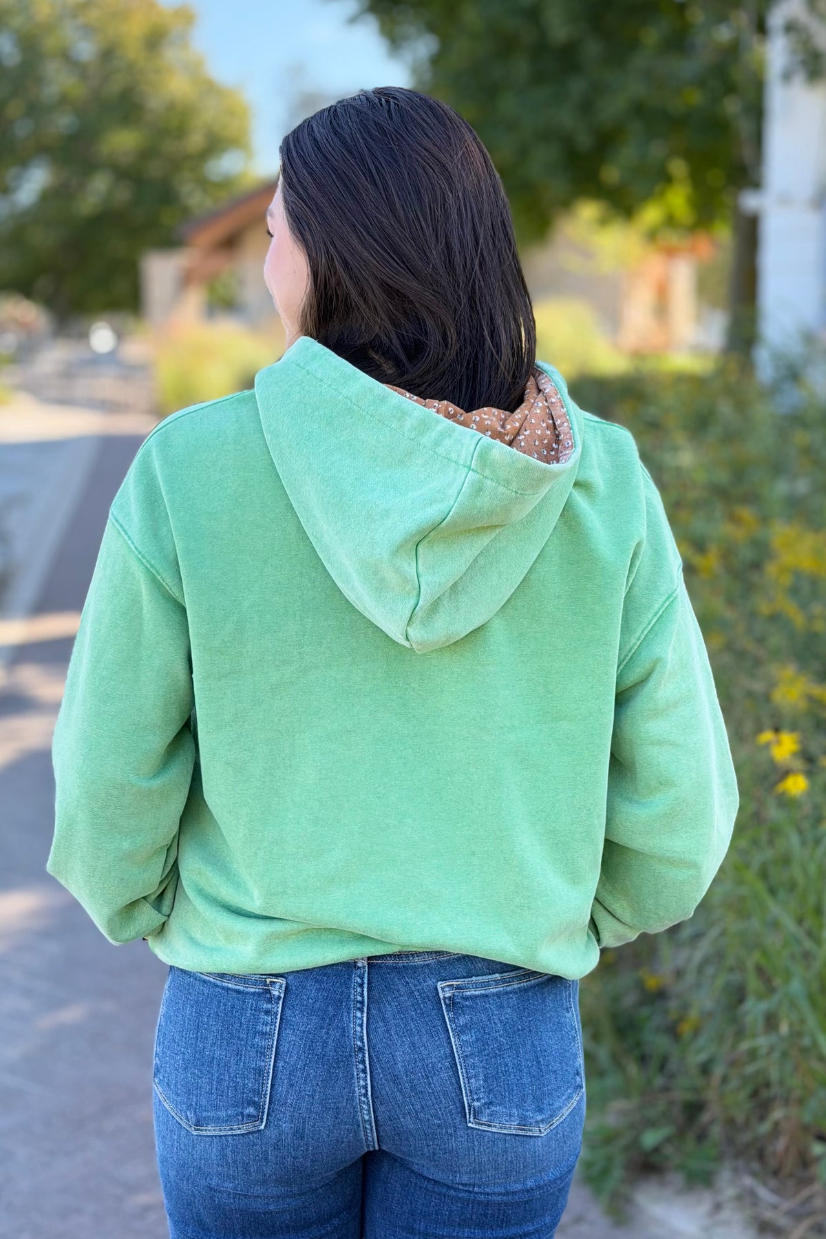 Floral Patchwork Hoodie - Green
