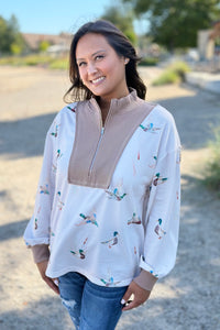 Mallard Patchwork Zipper Top