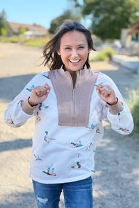 Mallard Patchwork Zipper Top
