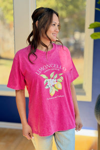 Fresh Lemon Tree Graphic Tee - Pink