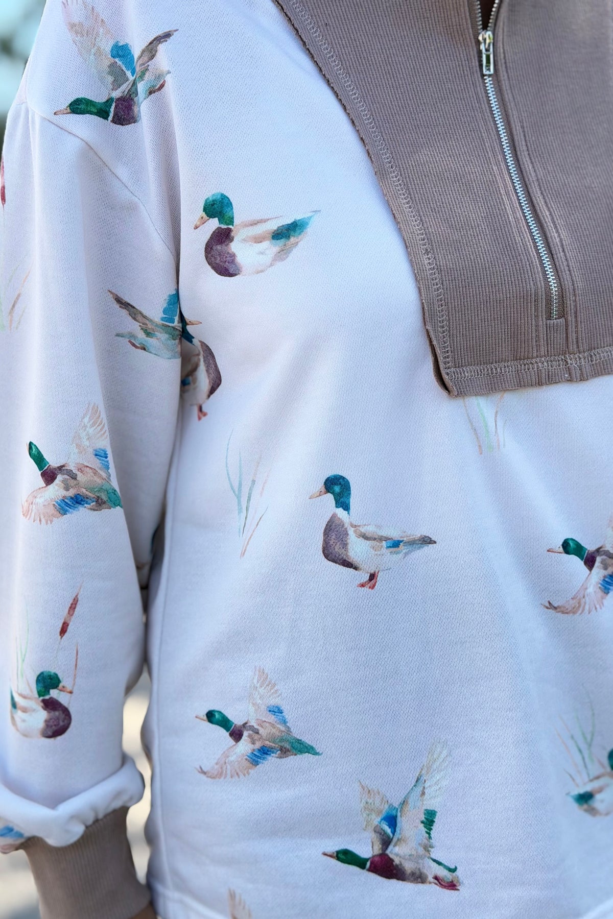 Mallard Patchwork Zipper Top
