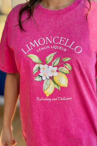 Fresh Lemon Tree Graphic Tee - Pink