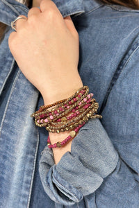 12 Layered Stretch Bracelet Set - Purple