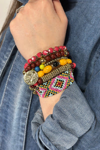 7- Strand Multi Shape Bracelet Set Canary