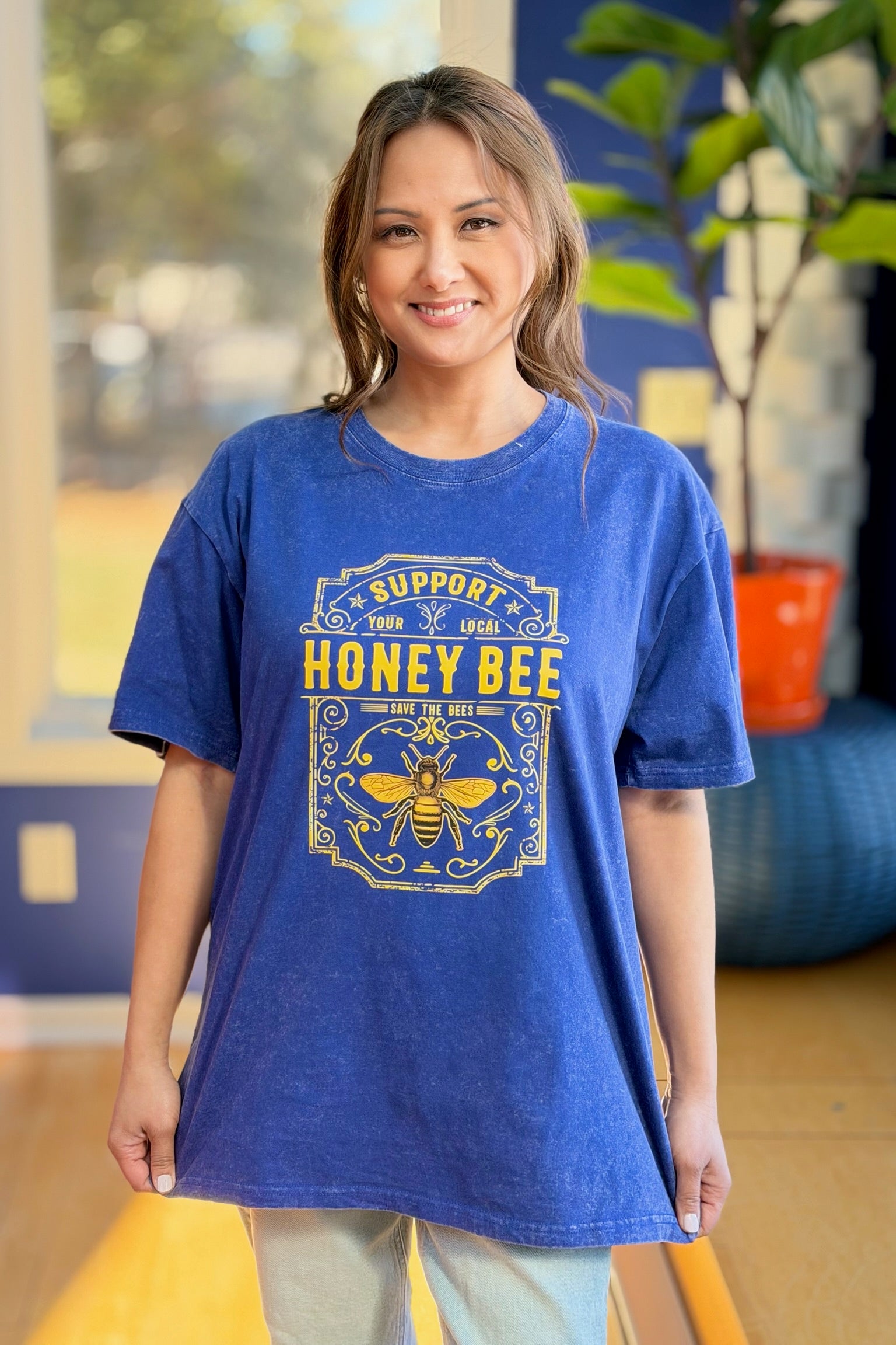 Honeybee Graphic Tee - Blue