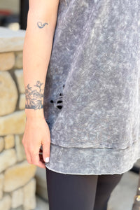 Sleeveless Rugged Edge Top - Washed Army