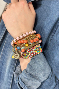7- Layer Stackable Bracelet - Light Pink