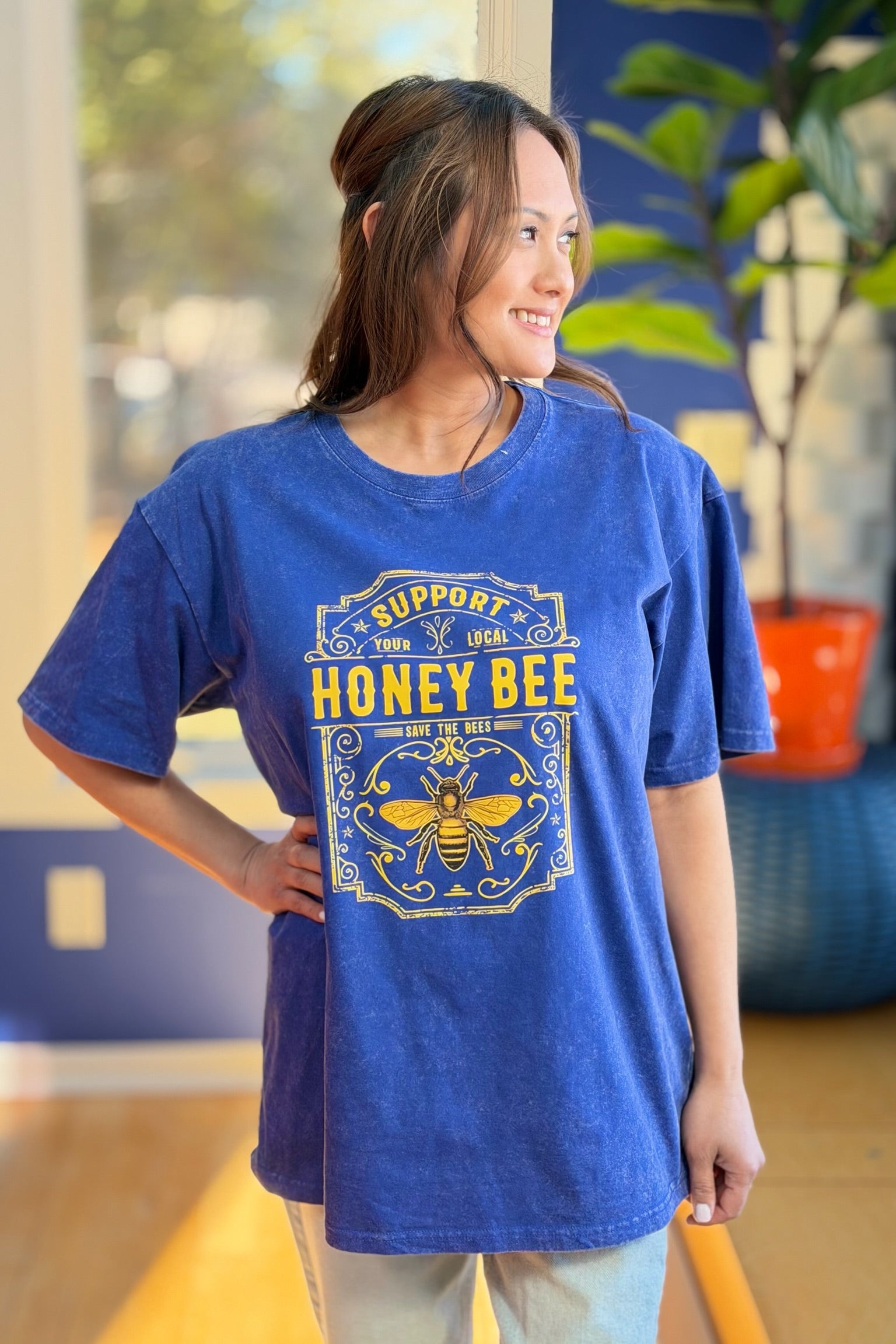 Honeybee Graphic Tee - Blue