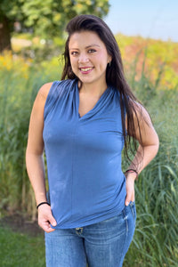 Bamboo Sleeveless Top - Blue