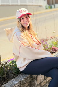 Contrast Stitch Hoodie - Oat