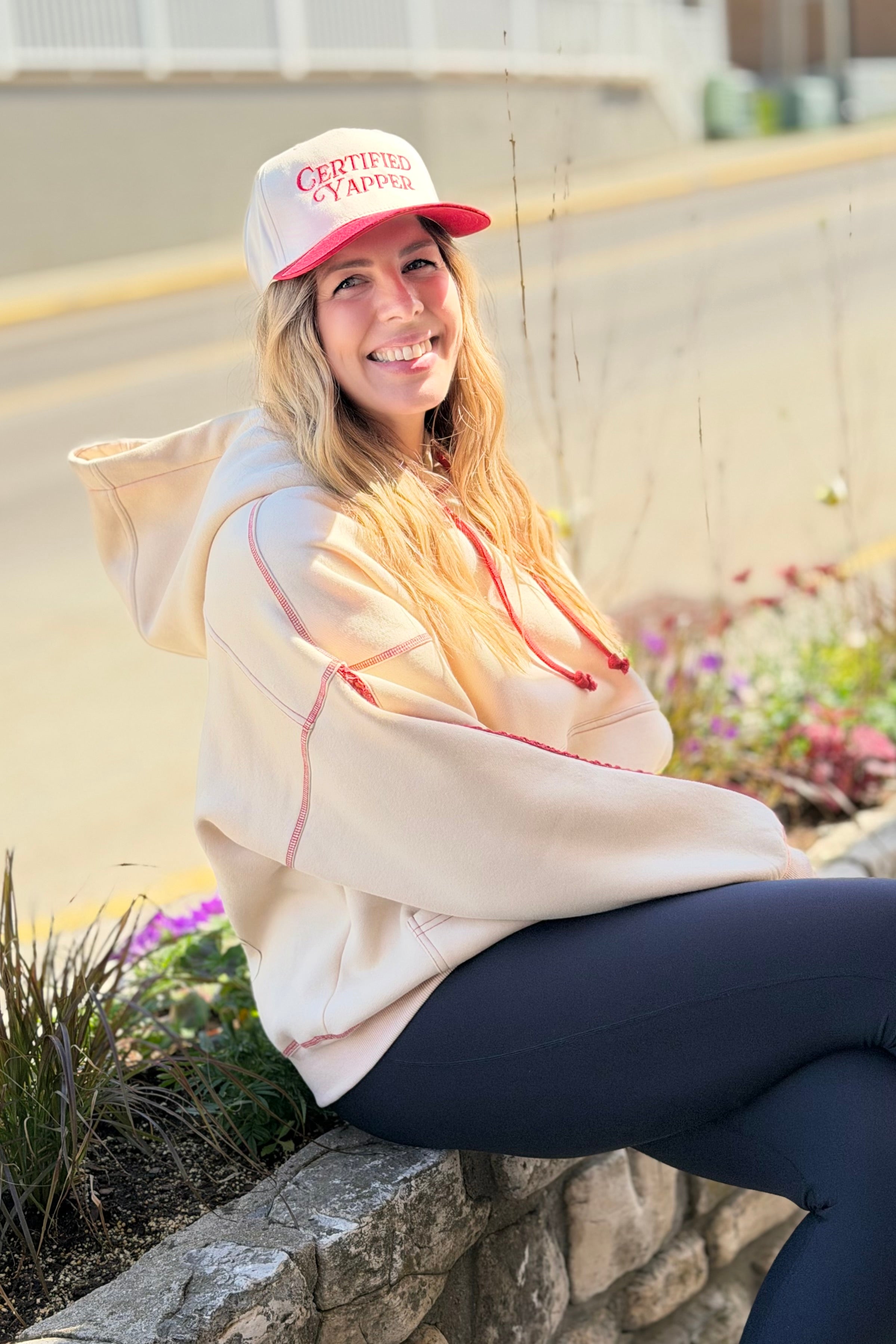 Contrast Stitch Hoodie - Oat