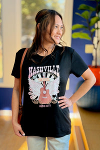 Nashville Guitar Graphic Tee - Black