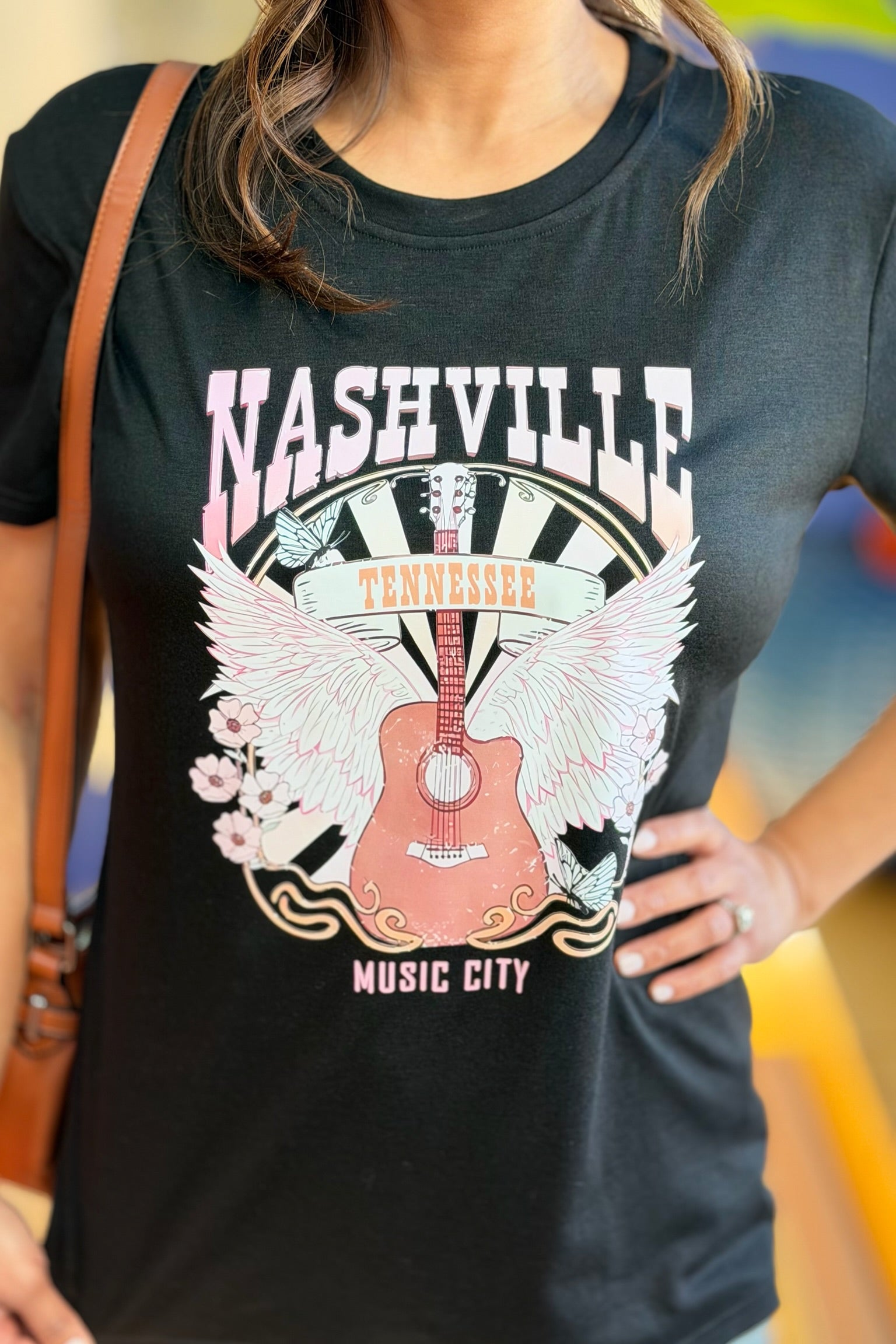 Nashville Guitar Graphic Tee - Black