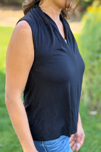 Bamboo Sleeveless Top - Black