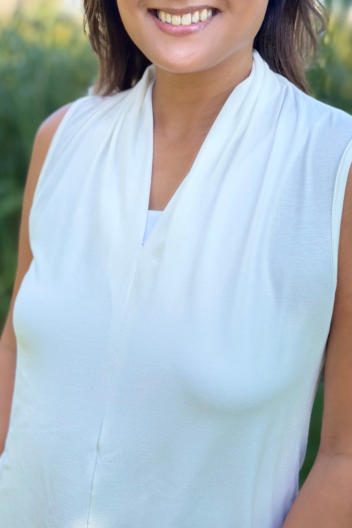 Bamboo Sleeveless Top - Ivory