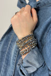 9 Set Stackable Stretch Bracelet - Silver