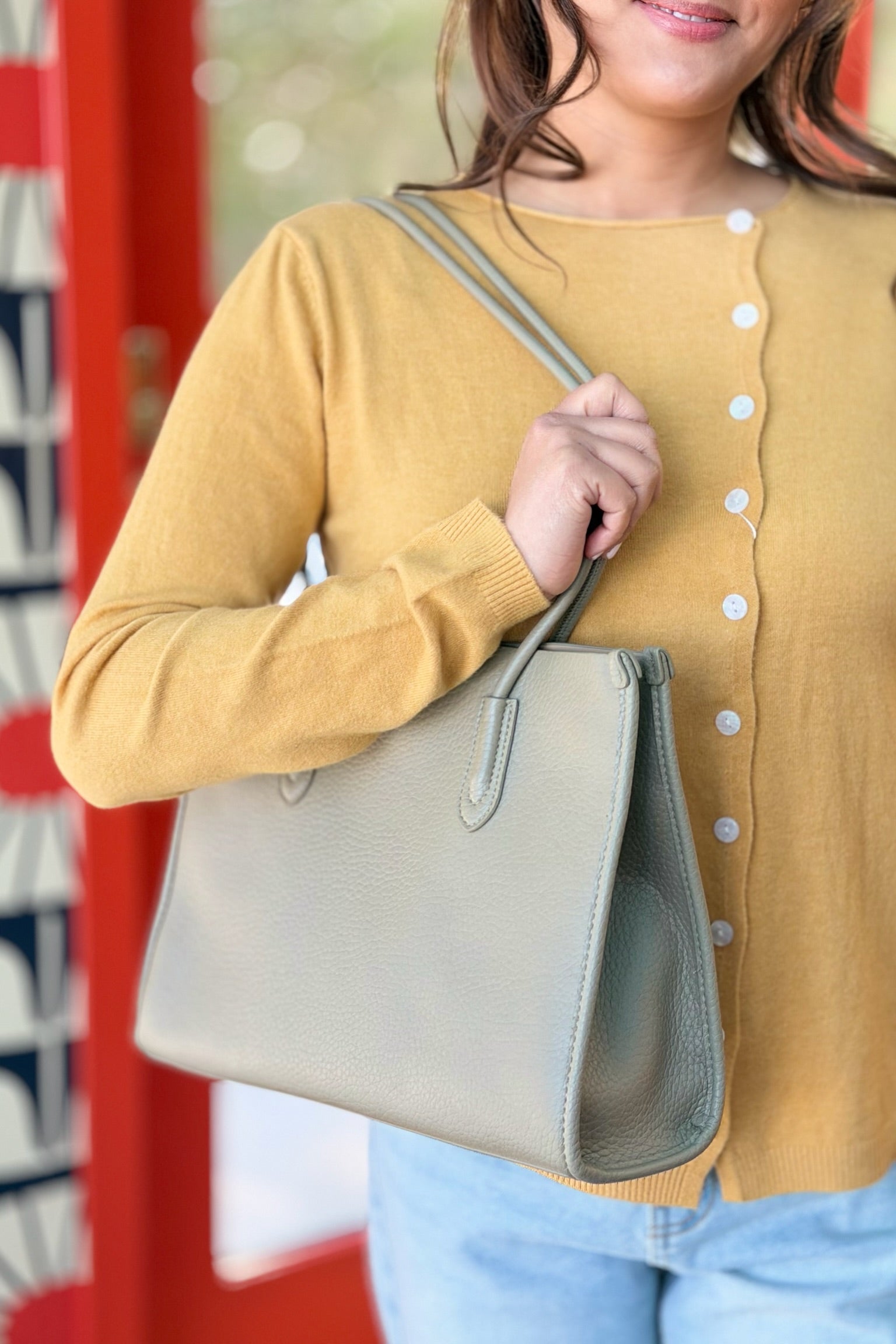 Whitney 3 Compartment Tote - Avocado