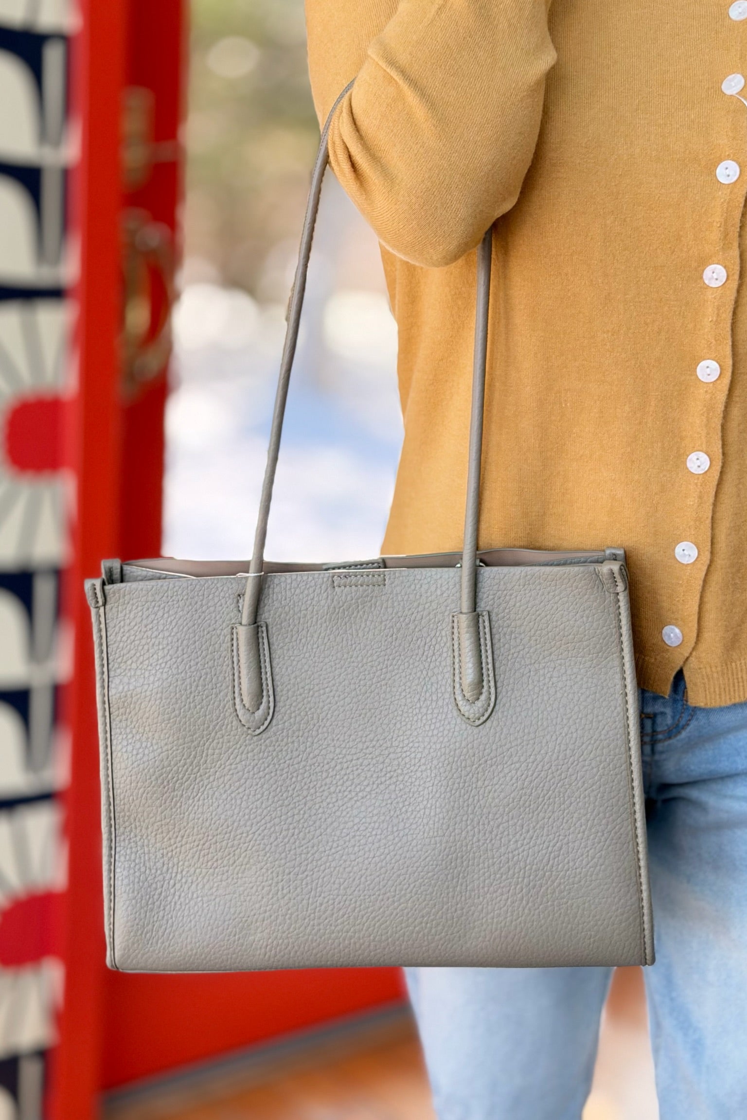 Whitney 3 Compartment Tote - Avocado