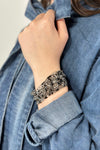 10 Piece Stackable Boho Bracelet - Black Crystal