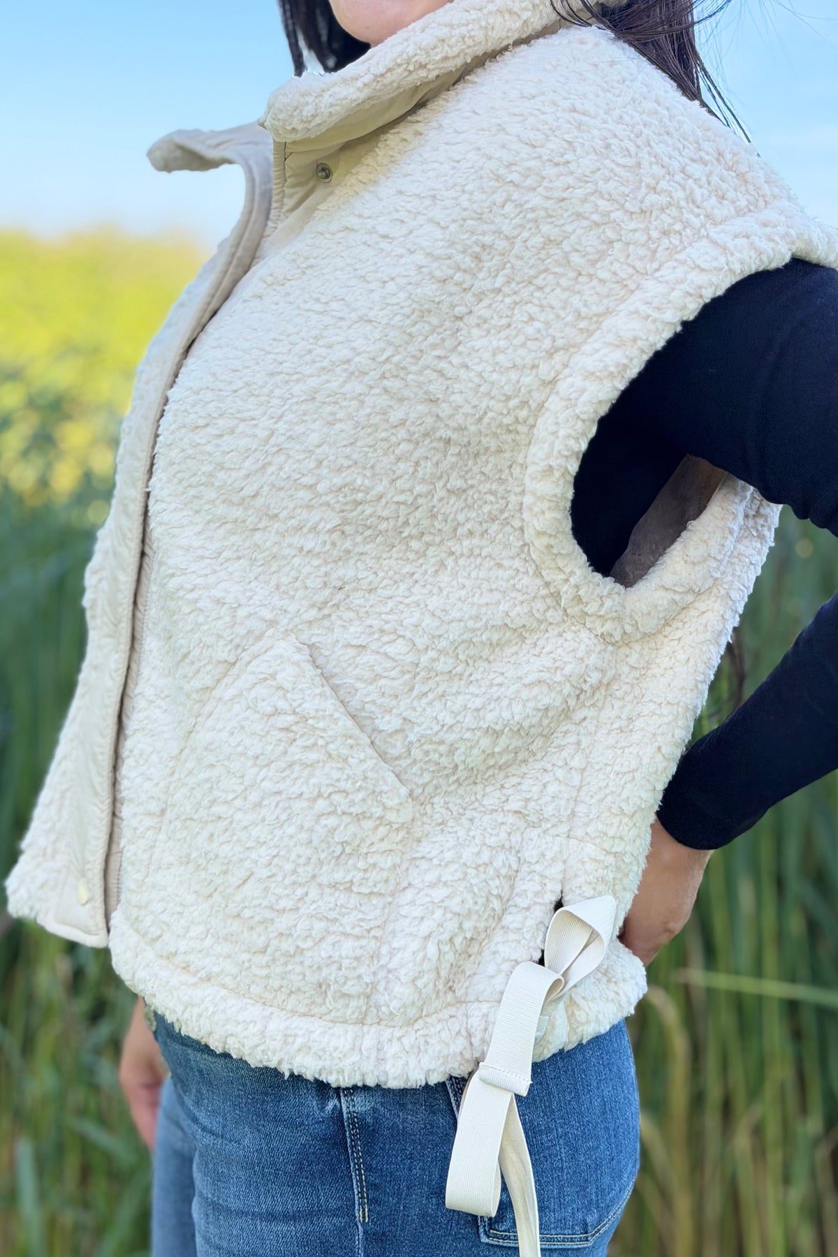 Oversized Faux Fur Coat - Sand