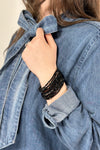 10 Piece Stackable Boho Bracelet - Black