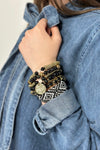 7- Strand Multi Shape Bracelet Set Black