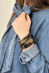 9 Set Stackable Stretch Bracelet - Black