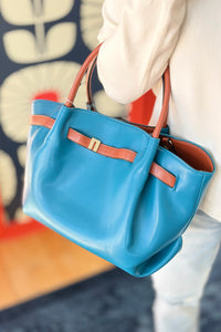 Teri Tote & Crossbody - Teal Camel