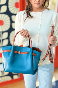 Teri Tote & Crossbody - Teal Camel