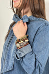 7- Strand Multi Shape Bracelet Set Brown