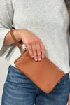 Stefani Wristlet Crossbody - Camel