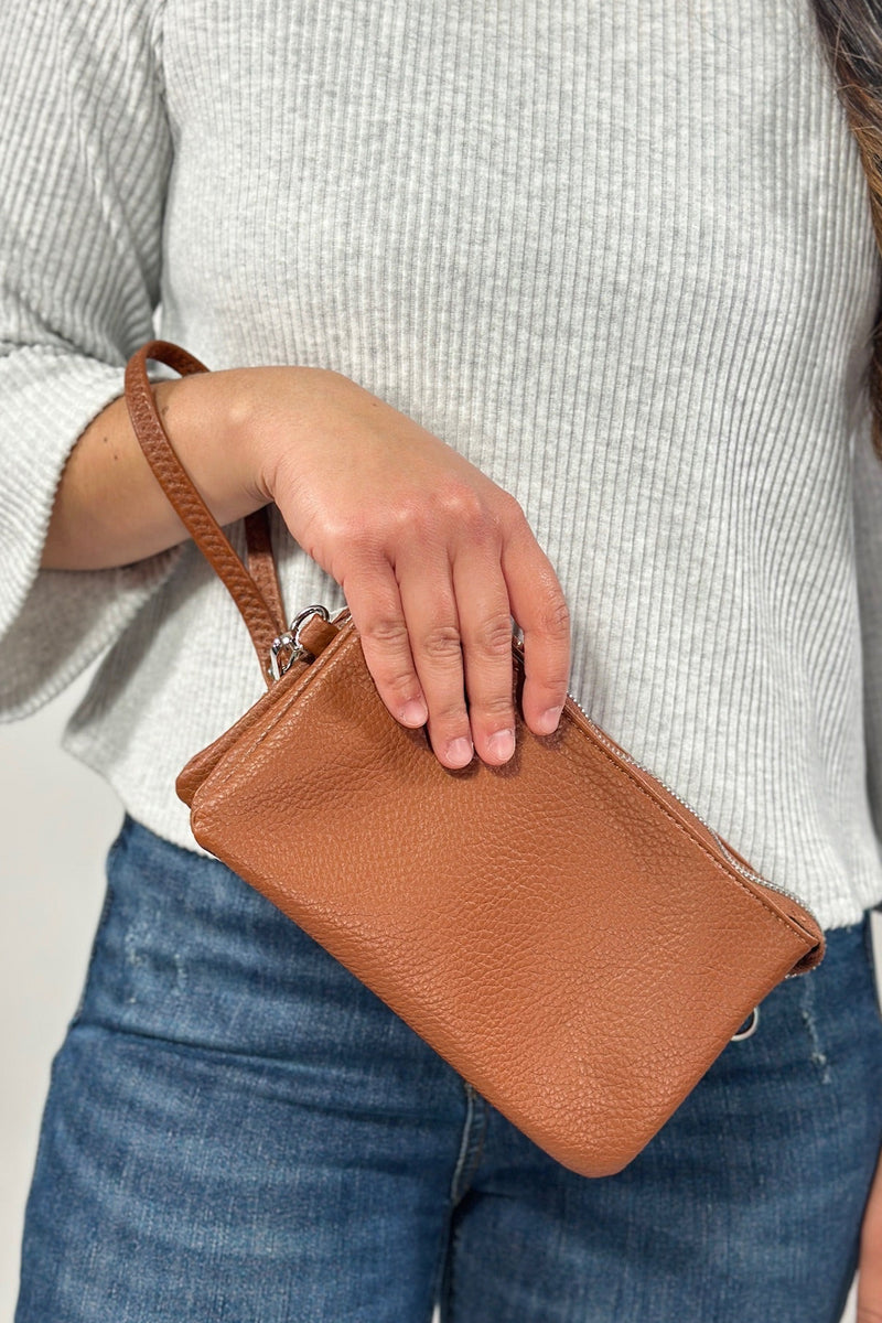 Stefani Wristlet Crossbody - Camel