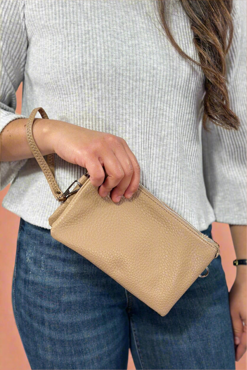Stefani Wristlet Crossbody - Mocha