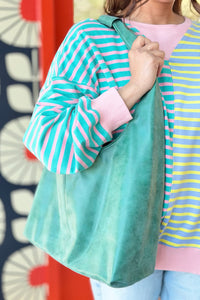 Cara Shoulder Tote - Kelly Green