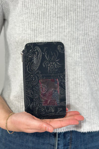Marie Credit Card Sleeve - Black Paisley