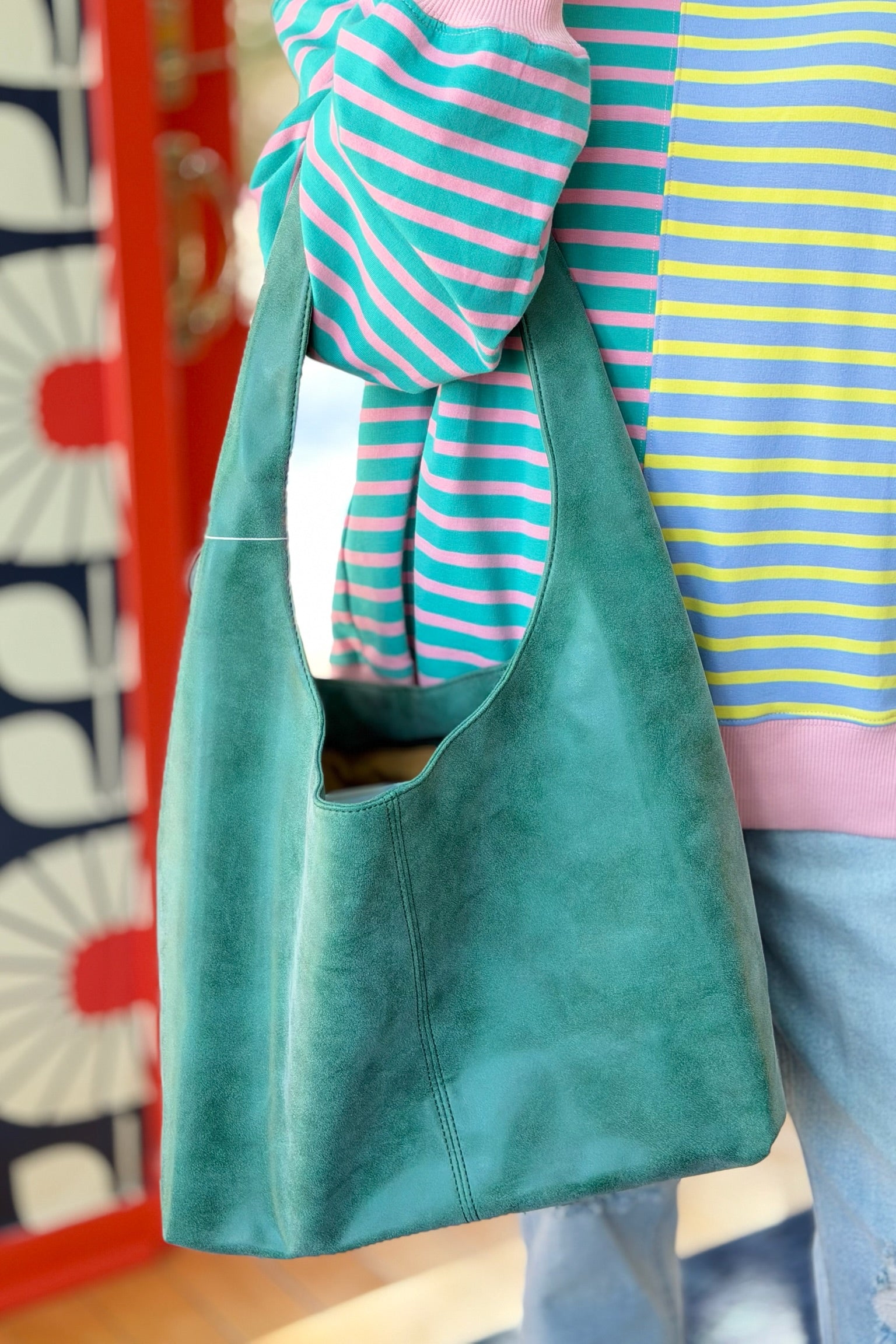 Cara Shoulder Tote - Kelly Green