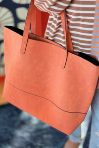 The Taylor Tote - Orange Suede