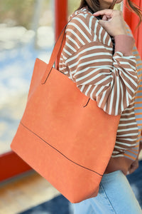 The Taylor Tote - Orange Suede