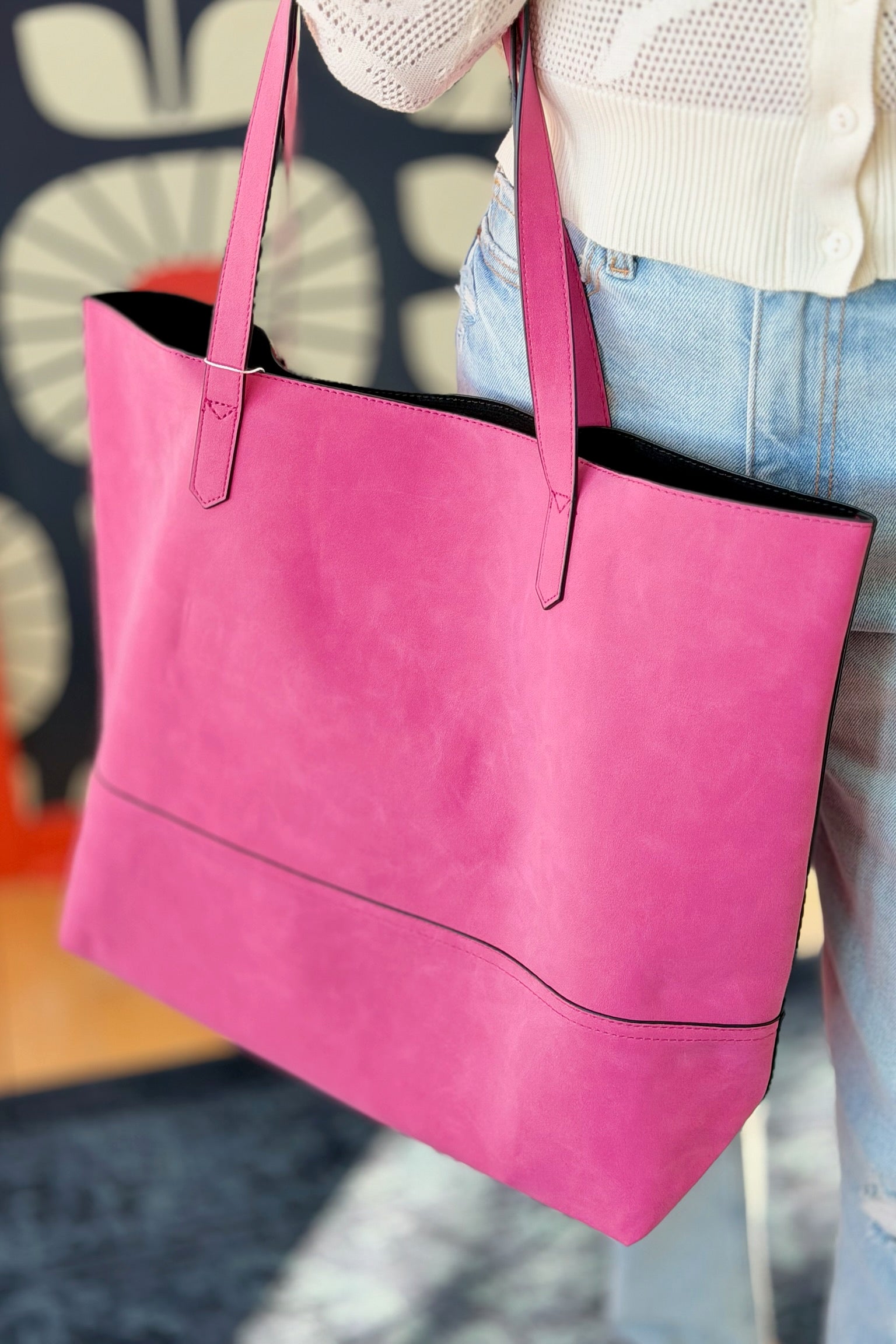 The Taylor Tote - Pink Suede