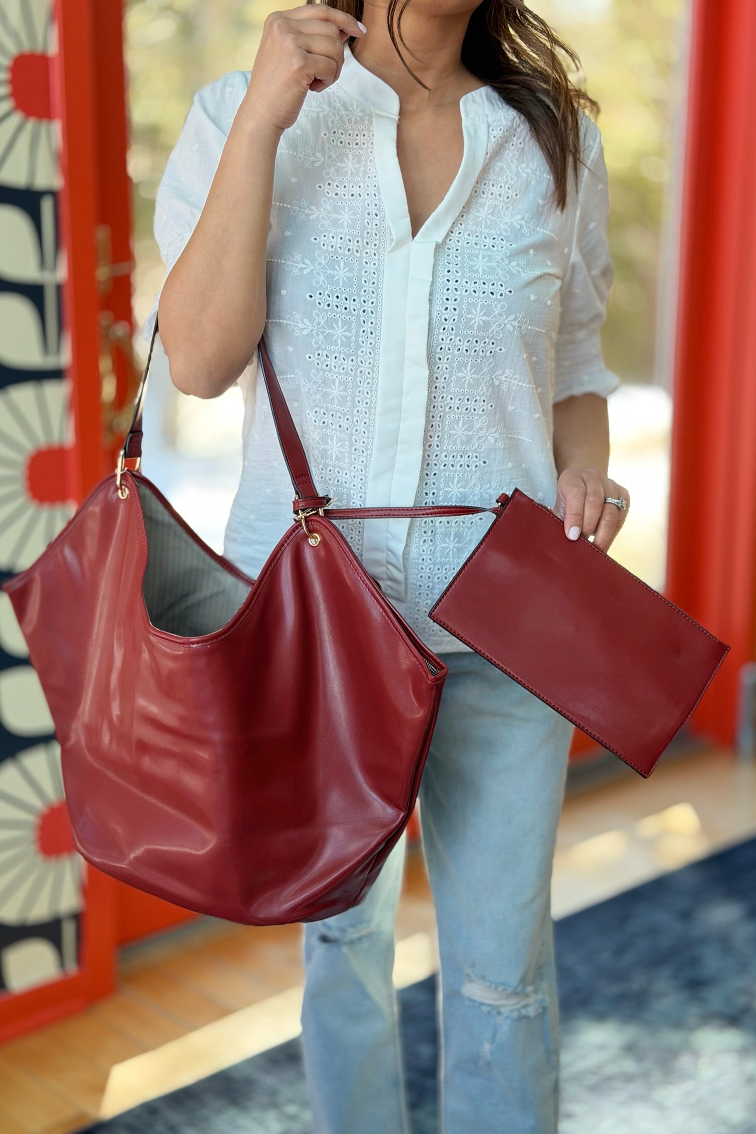 Dianna Hobo 2-in-1 Bag - Red