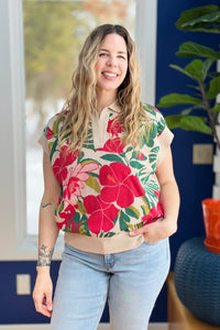 Floral Jacquard Knit Sweater