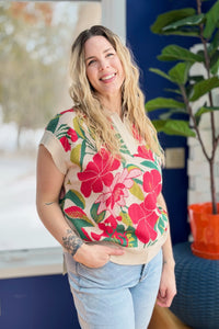 Floral Jacquard Knit Sweater