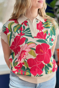 Floral Jacquard Knit Sweater