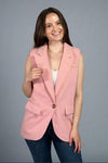 Sleeveless Blazer - Pink