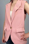 Sleeveless Blazer - Pink