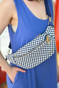 Woven Susie Sidekick Bum Bag - Navy